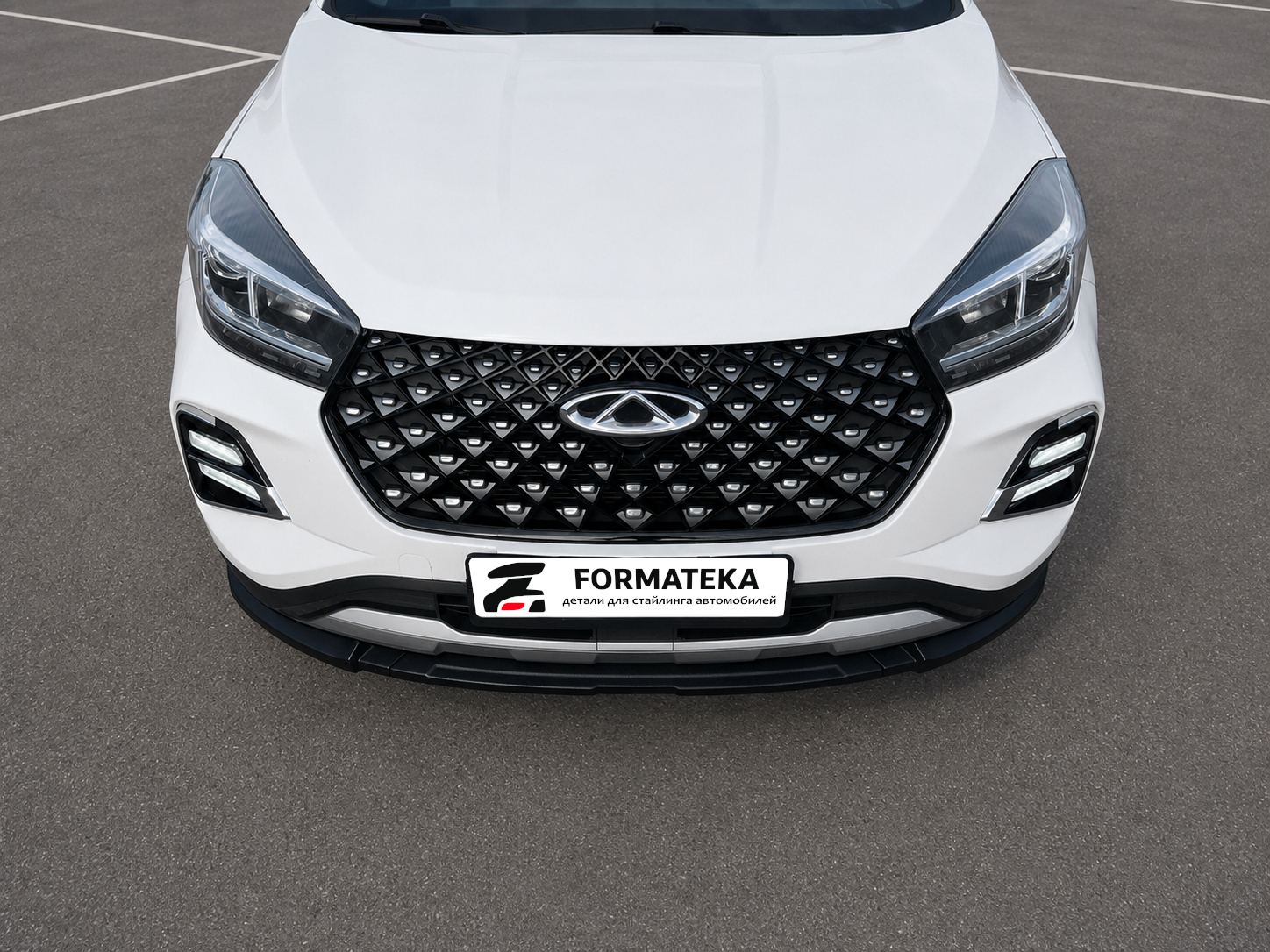 картинка Сплиттер под передний бампер для Chery Tiggo 4 pro - текстурный vonard customs 