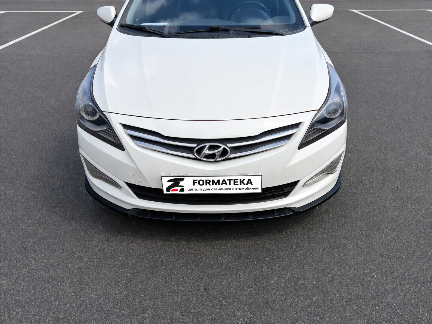 картинка Сплиттер под передний бампер Hyundai Solaris 1 рестайлинг - текстура vonard customs 