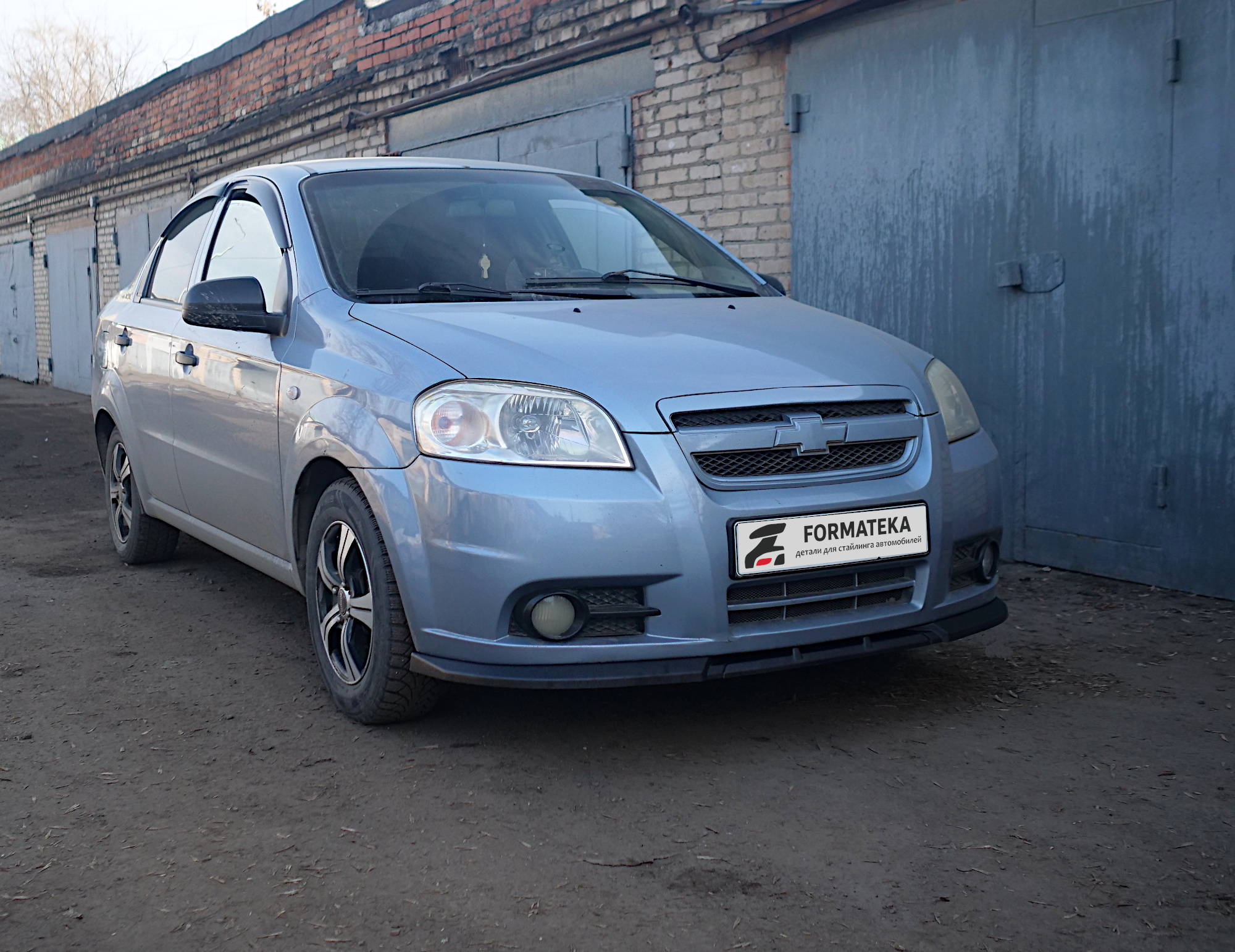 картинка Сплиттер под передний бампер Chevrolet Aveo 1 рест. - текстурный vonard customs 