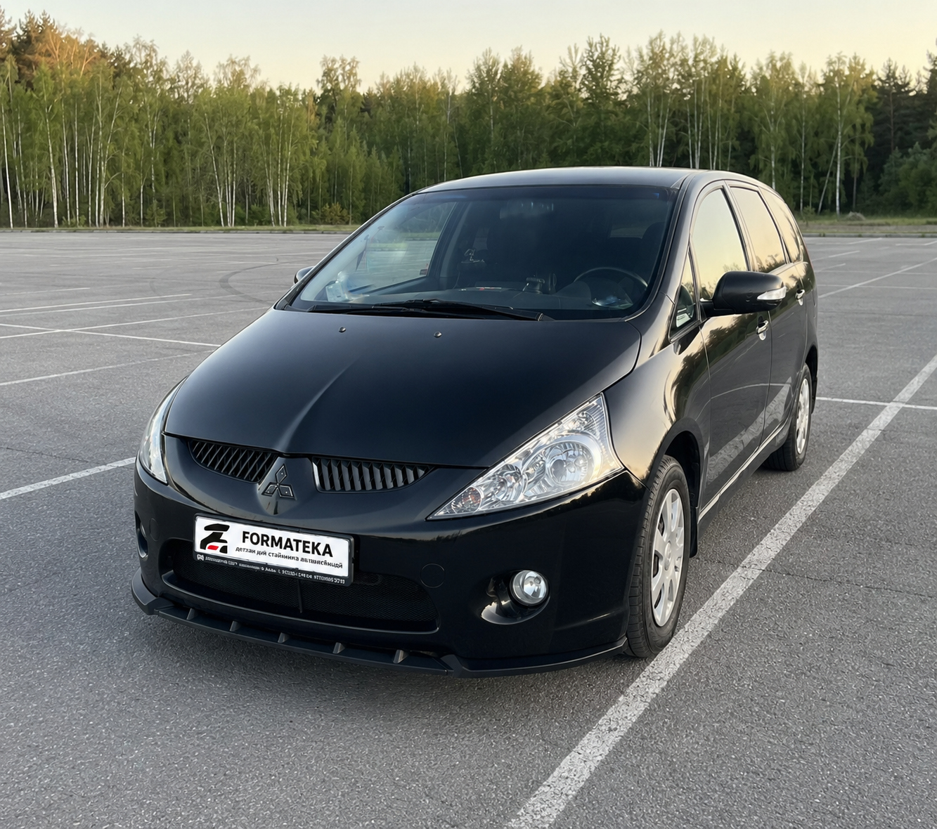 картинка Сплиттер под передний бампер Mitsubishi Grandis 1 - гладкий АБС пластик vonard customs 