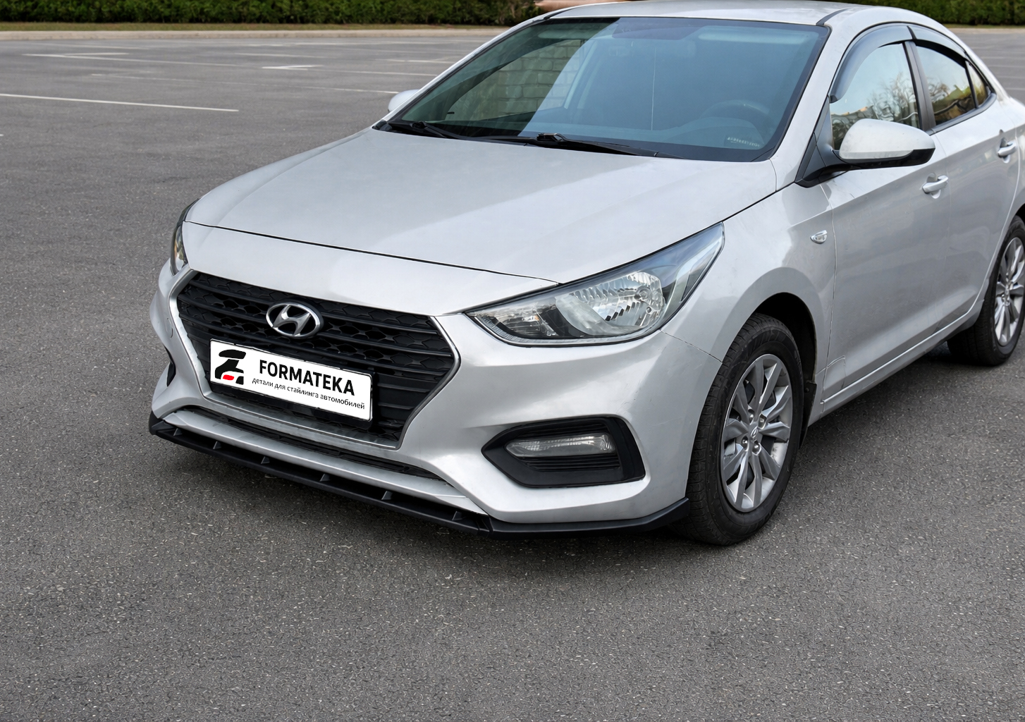 картинка Сплиттер под передний бампер Hyundai Solaris 2 - текстура vonard customs 