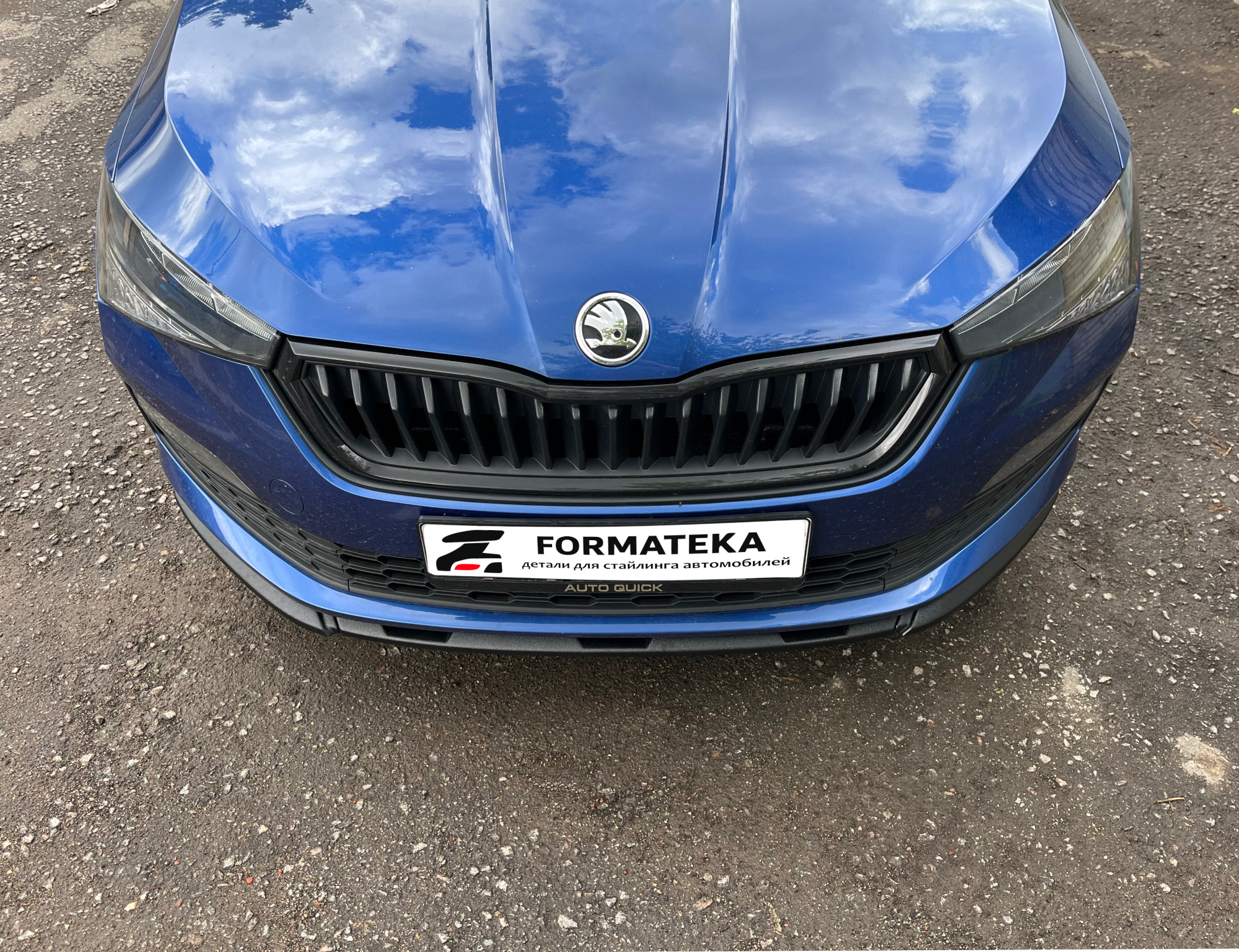 картинка Сплиттер под передний бампер для Skoda Rapid 2 - гладкий АБС пластик vonard customs 