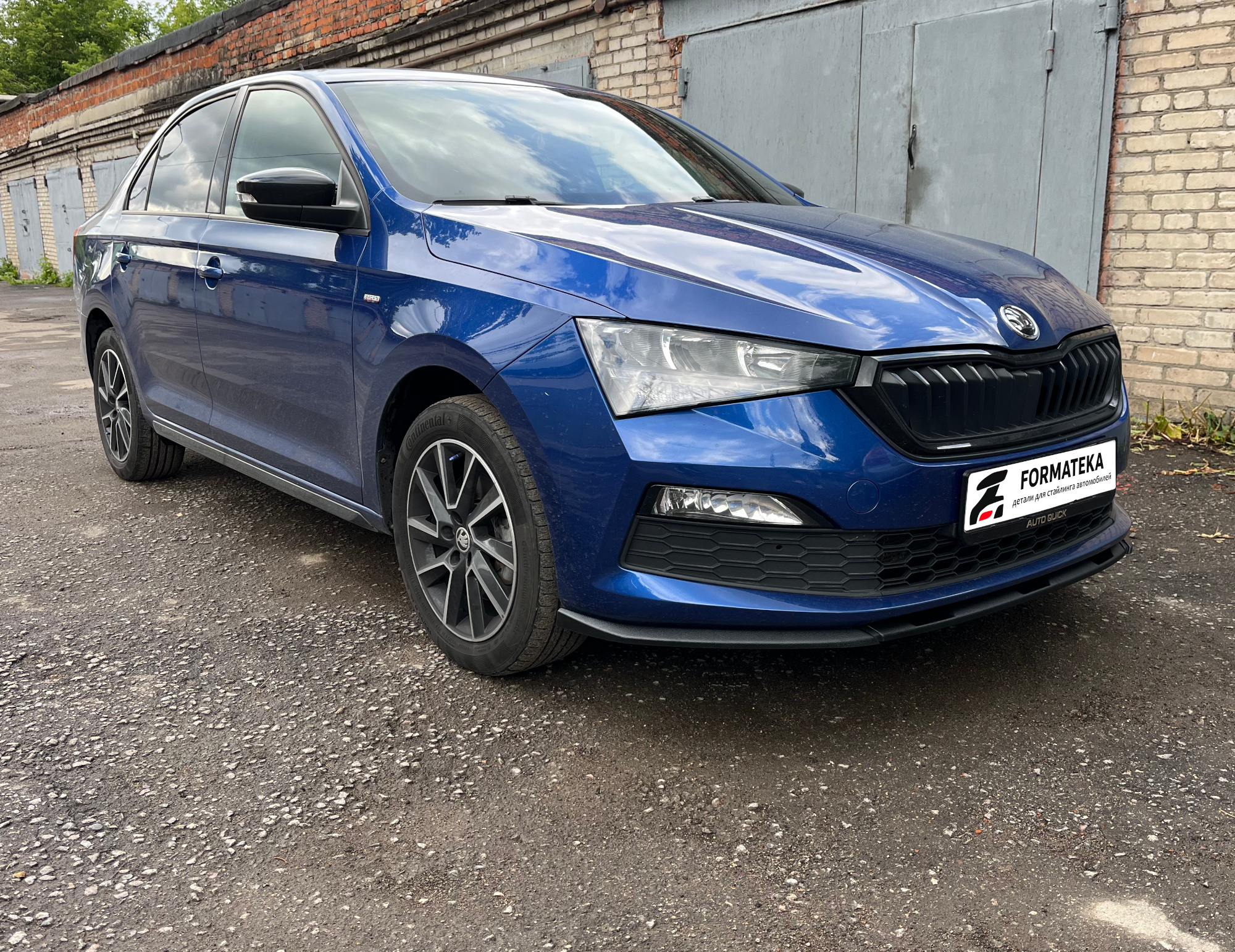 картинка Сплиттер под передний бампер для Skoda Rapid 2 - гладкий АБС пластик vonard customs 