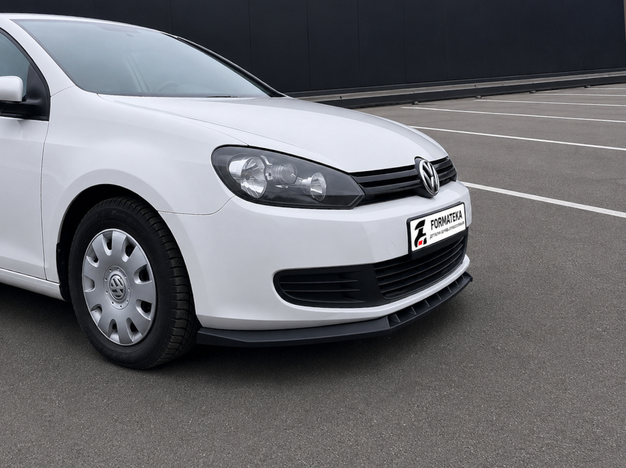 картинка Сплиттер под передний бампер VW Golf  6  - гладкий АБС пластик vonard customs 