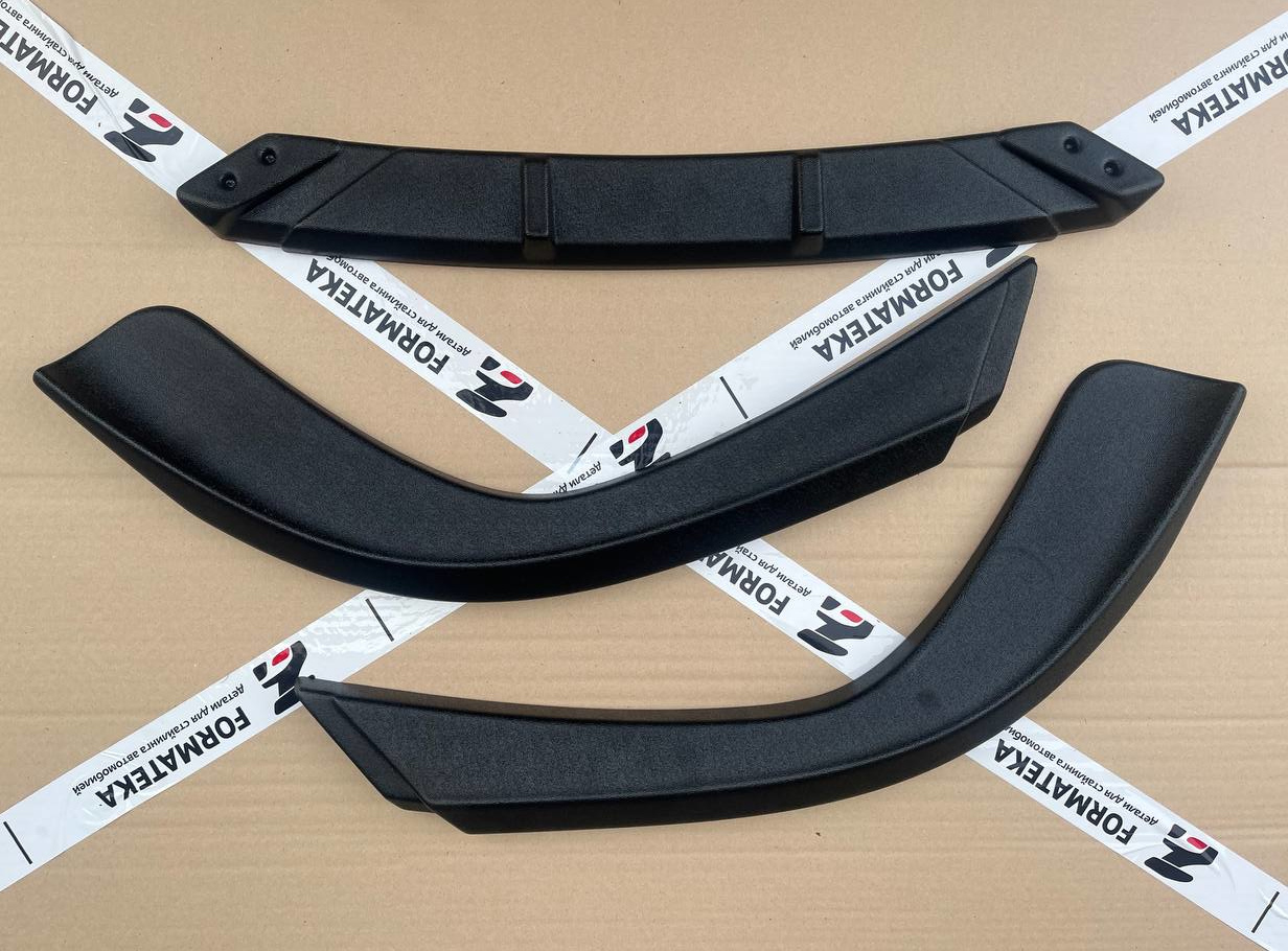 картинка Сплиттер под передний бампер Chevrolet Aveo 1 рест. - текстурный vonard customs 