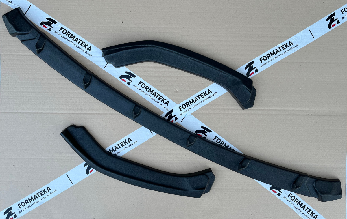 картинка Сплиттер под передний бампер Hyundai Solaris 2 - текстура vonard customs 