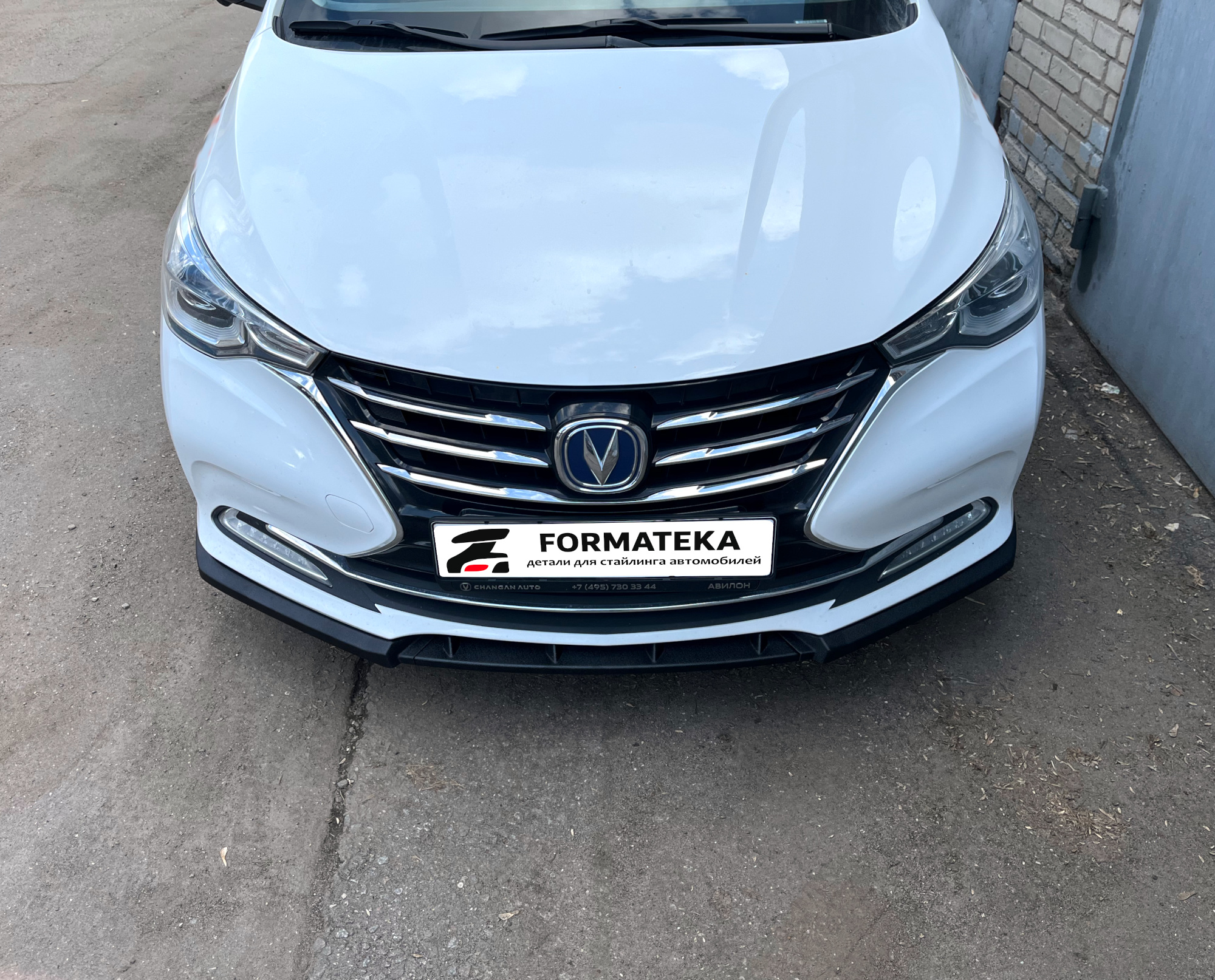 картинка Сплиттер под передний бампер Changan Alsvin - текстура vonard customs 