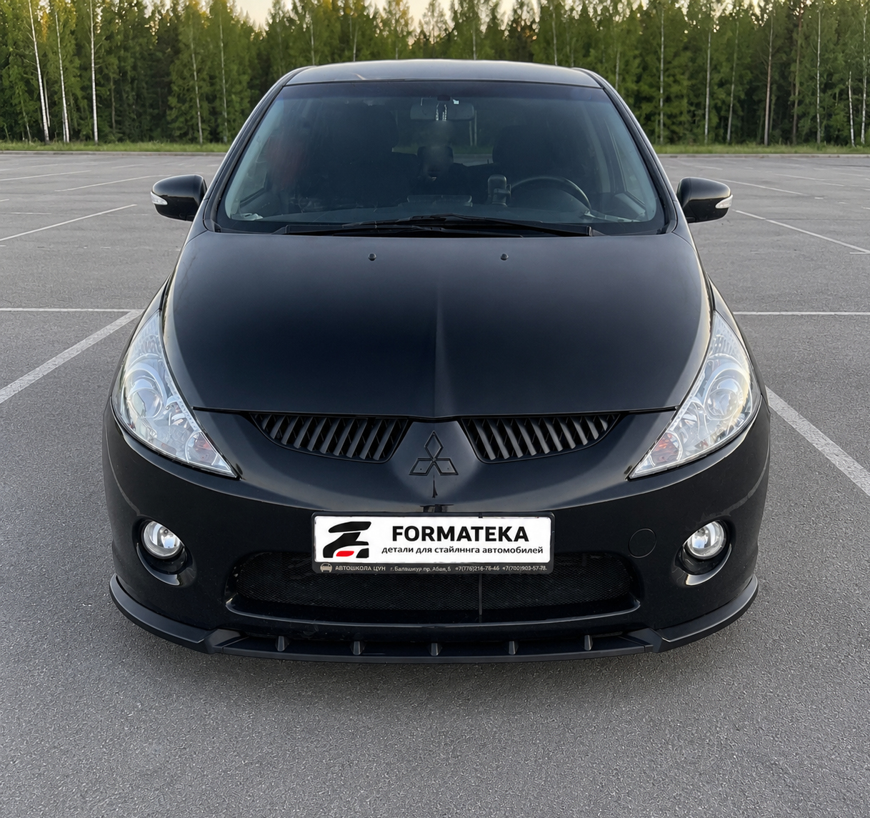 картинка Сплиттер под передний бампер Mitsubishi Grandis 1 - гладкий АБС пластик vonard customs 