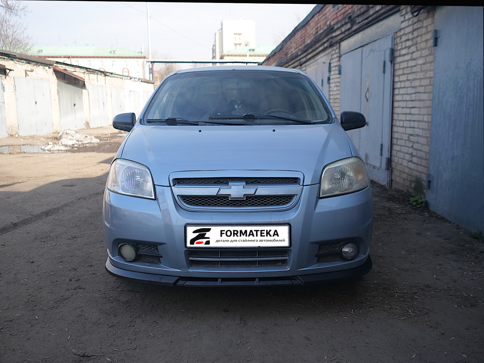 картинка Сплиттер под передний бампер Chevrolet Aveo 1 рест. - текстурный vonard customs 