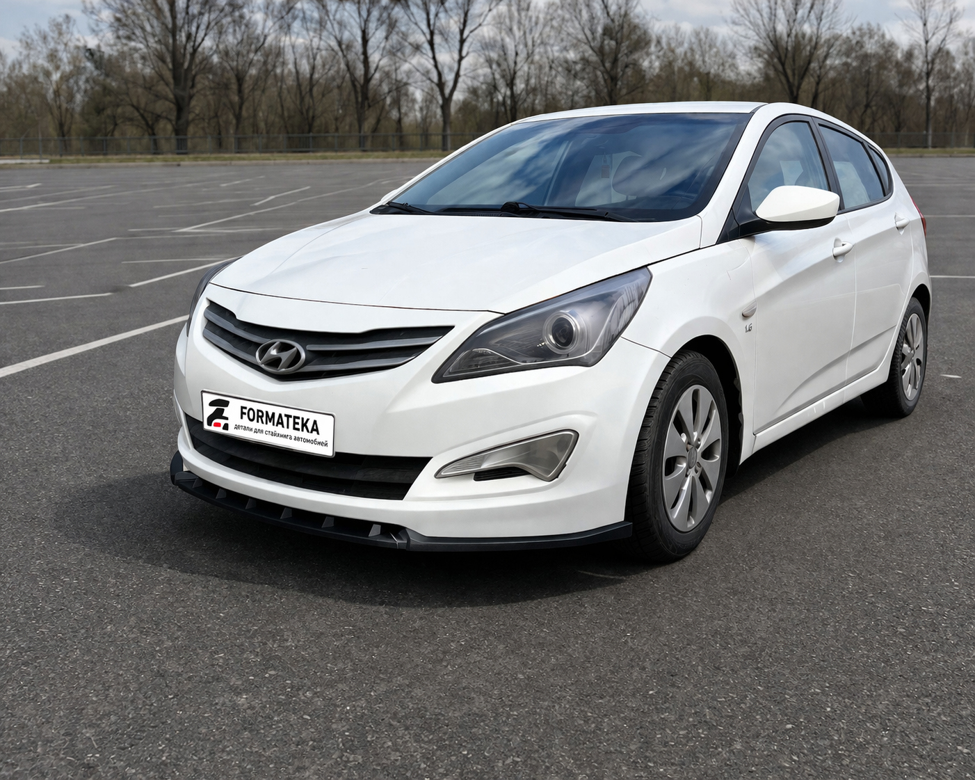 картинка Сплиттер под передний бампер Hyundai Solaris 1 рестайлинг - текстура vonard customs 