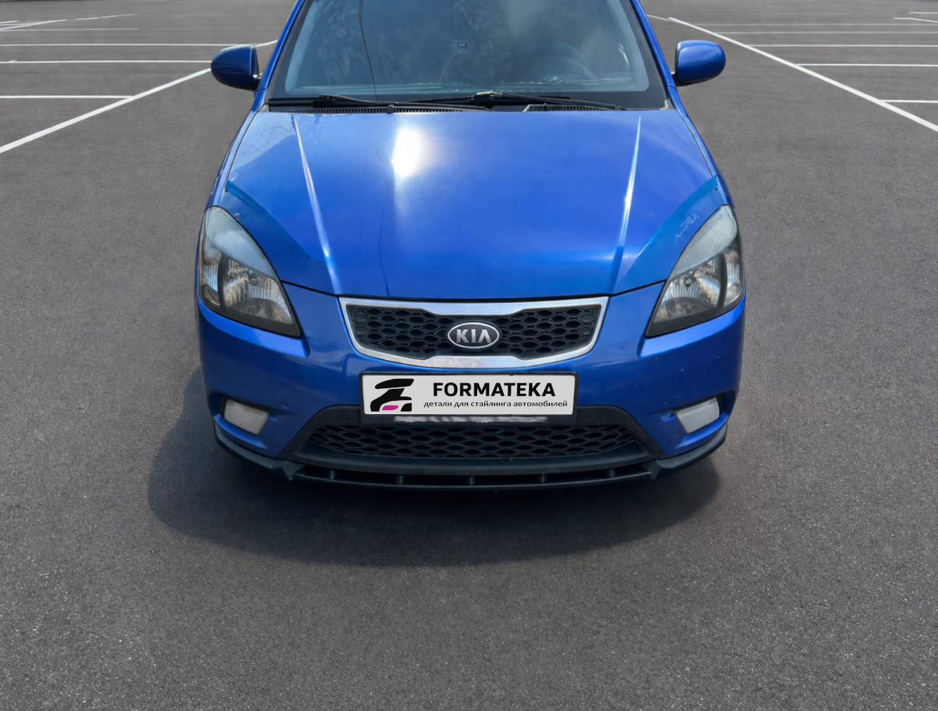 картинка Сплиттер под передний бампер KIA Rio 2 рестайлинг - текстура vonard customs 