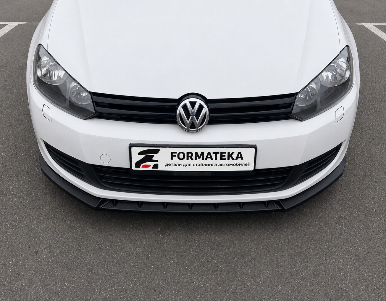 картинка Сплиттер под передний бампер VW Golf  6  - гладкий АБС пластик vonard customs 
