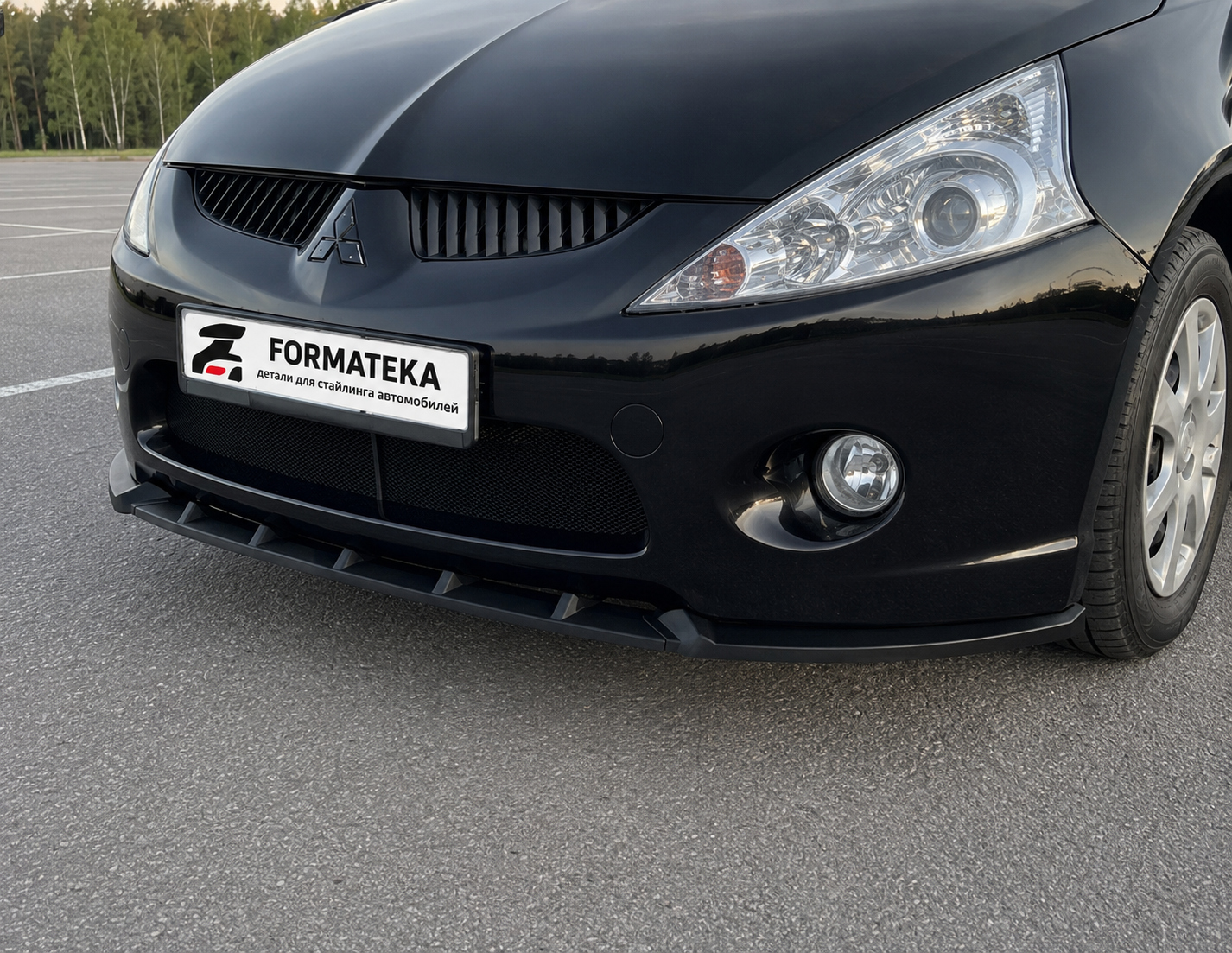 картинка Сплиттер под передний бампер Mitsubishi Grandis 1 - гладкий АБС пластик vonard customs 