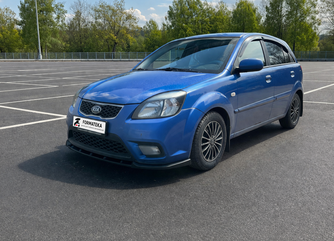 картинка Сплиттер под передний бампер KIA Rio 2 рестайлинг - текстура vonard customs 