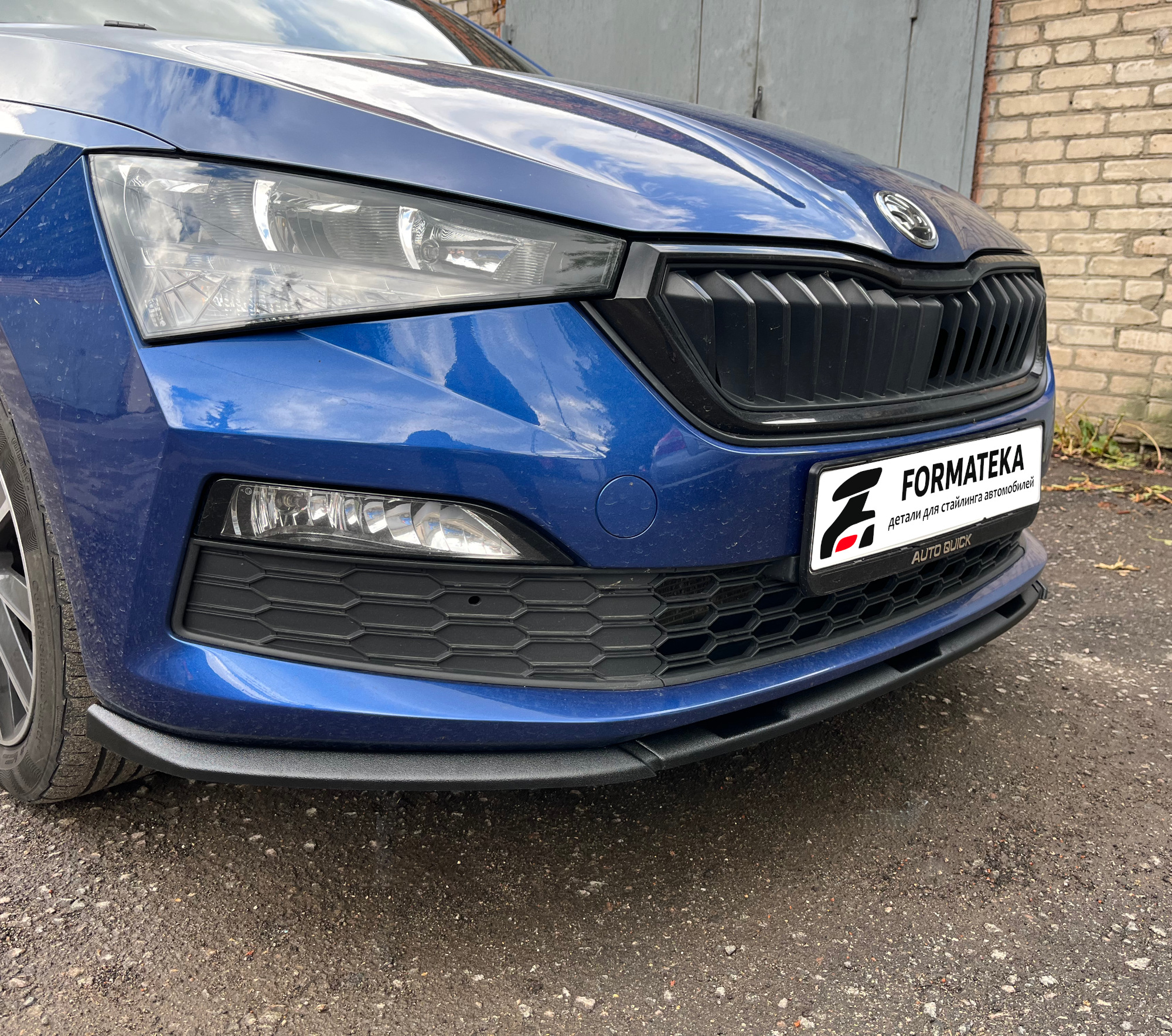 картинка Сплиттер под передний бампер для Skoda Rapid 2 - гладкий АБС пластик vonard customs 