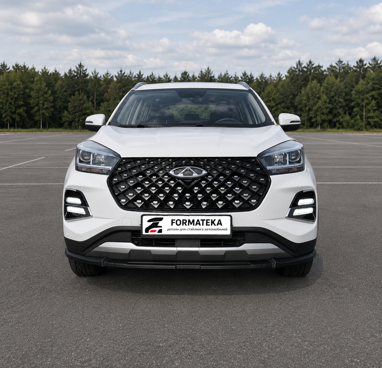картинка Сплиттер под передний бампер для Chery Tiggo 4 pro - текстурный vonard customs 